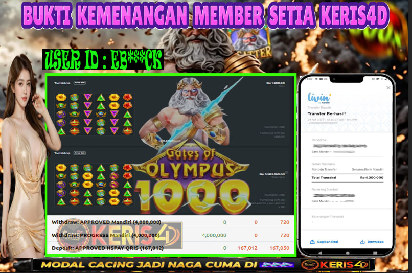 JACKPOT SLOT GACOR MAIN GATE OF OLYMPUS 1000 24 APRIL 2025